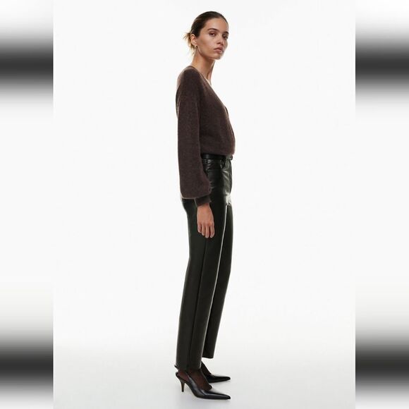 Wilfred Free High-Waist Vegan Leather Pants sz 6=28×27 - Picture 2 of 13